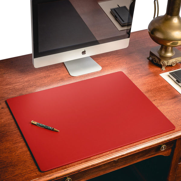 Dacasso Red Leatherette Desk Pad W/out Rails 24 X 19