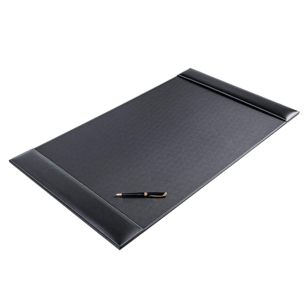 Dacasso Rustic Black Leather 34 X 20 Side-Rail Desk Pad
