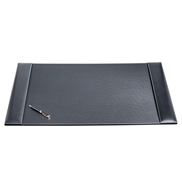 dacasso Rustic Black Leather 34 x 20 Side-Rail Desk Pad