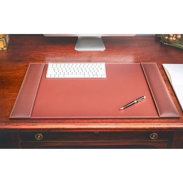 Dacasso Rustic Brown Leather 25.5 X 17.25 Side-Rail Desk Pad