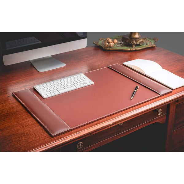 Dacasso Rustic Brown Leather 25.5 X 17.25 Side-Rail Desk Pad