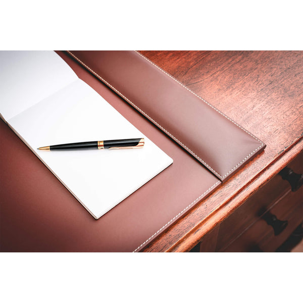 Dacasso Rustic Brown Leather 25.5 X 17.25 Side-Rail Desk Pad