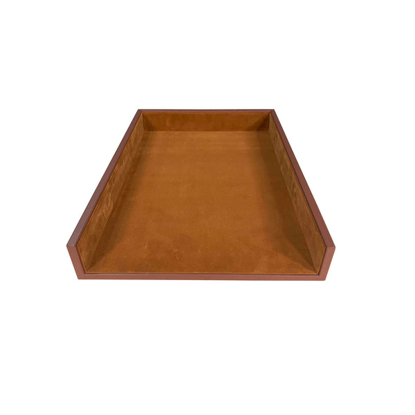 Dacasso Rustic Brown Leather Legal-Size Letter Tray