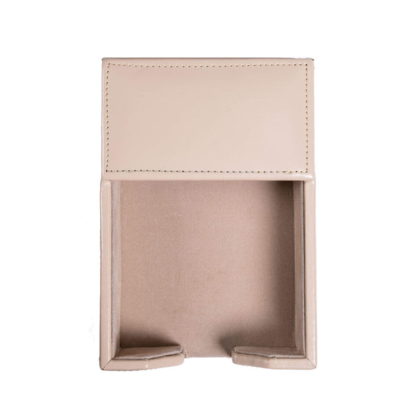 Dacasso White Latte Bonded Leather 4" X 6" Memo Holder