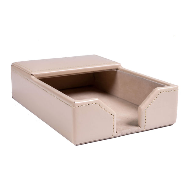 Dacasso White Latte Bonded Leather 4" X 6" Memo Holder