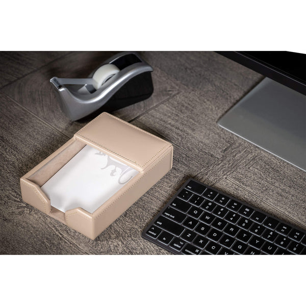 Dacasso White Latte Bonded Leather 4" X 6" Memo Holder