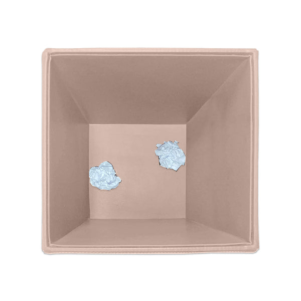 Dacasso White Latte Bonded Leather Waste Basket 14 Qt