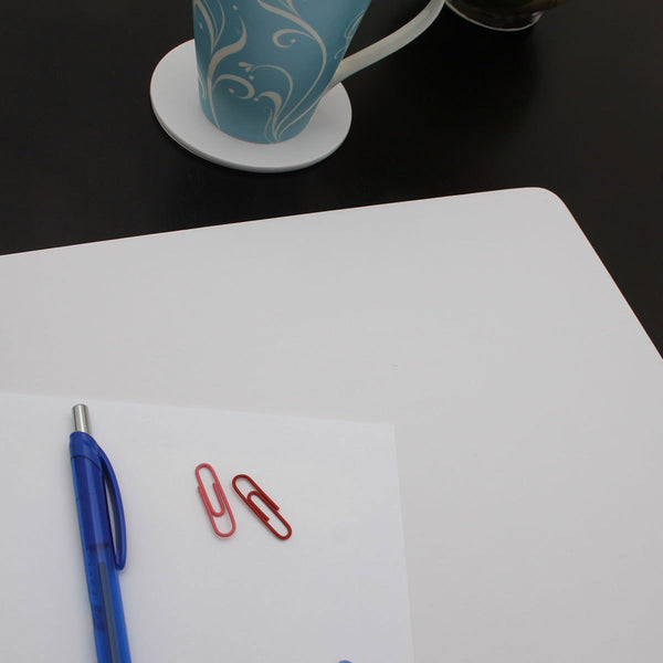 Dacasso White Leatherette 17 X 14 Conference Table Pad