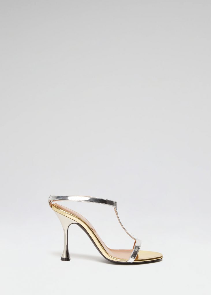 d'accori Diva Mules Gold and Silver