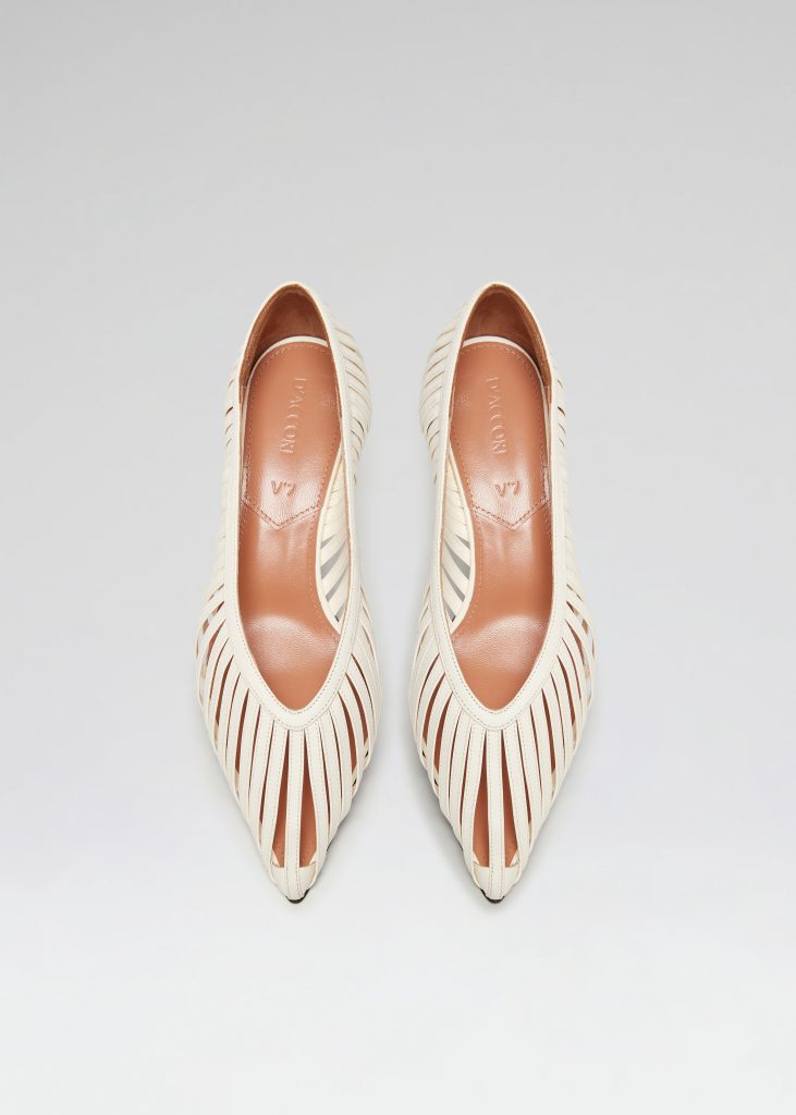 D'accori Flower Pumps 50 White Nappa