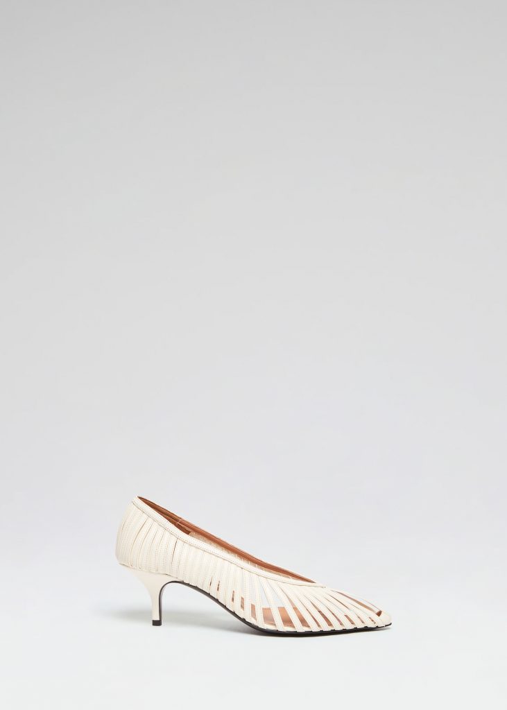 d'accori Flower Pumps 50 White Nappa