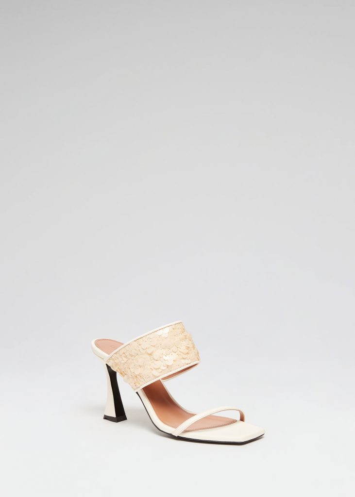 D'accori Gala Mules 85 Pearl White