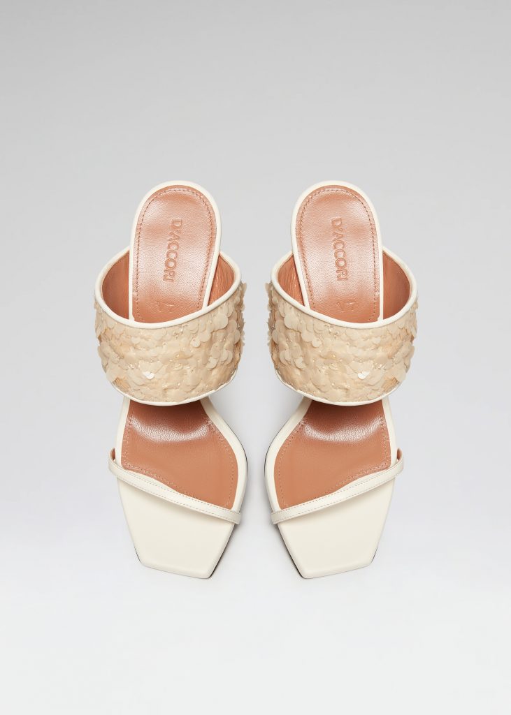 D'accori Gala Mules 85 Pearl White