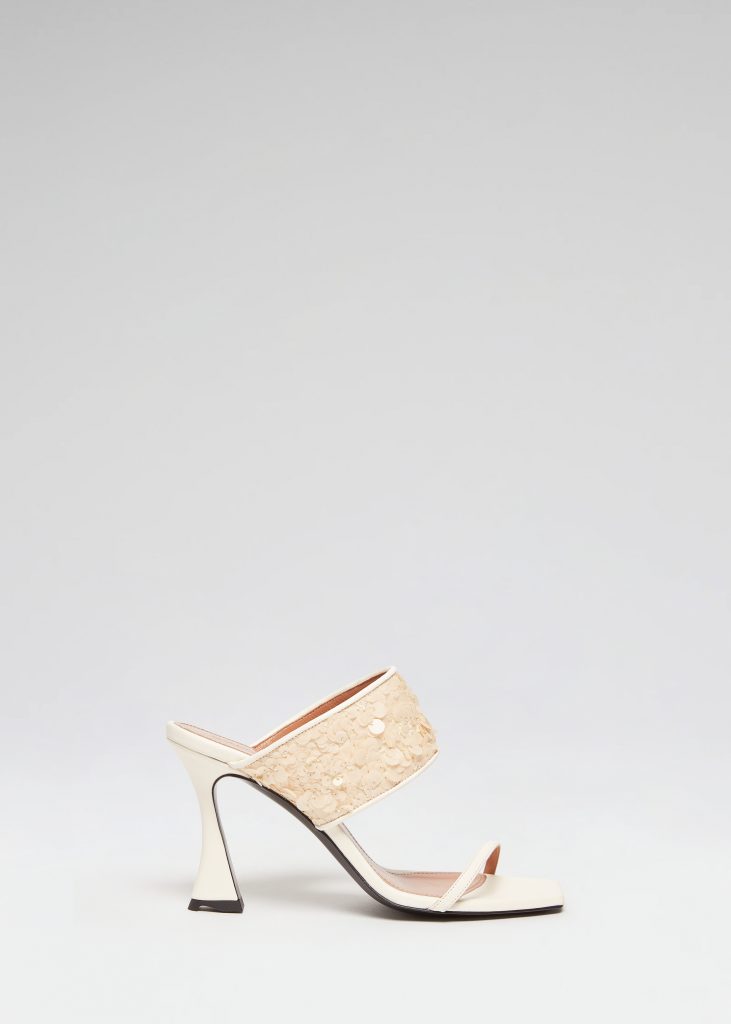 d'accori Gala Mules 85 Pearl White