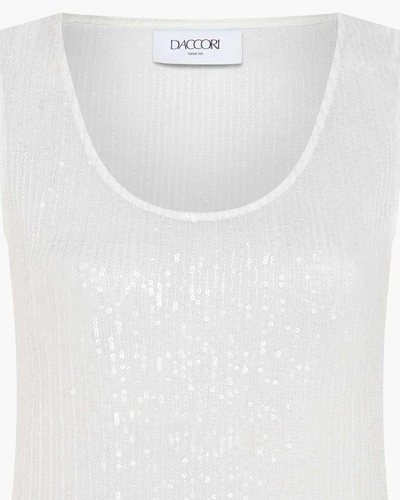 D'accori Hailey Top White Sequin