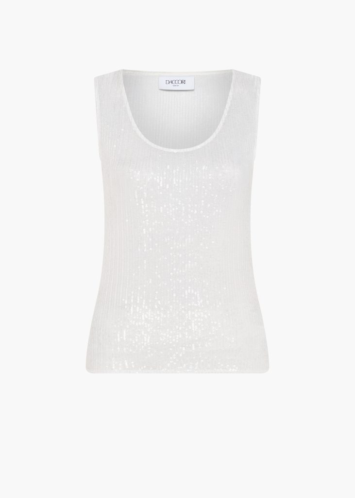 d'accori Hailey Top White Sequin