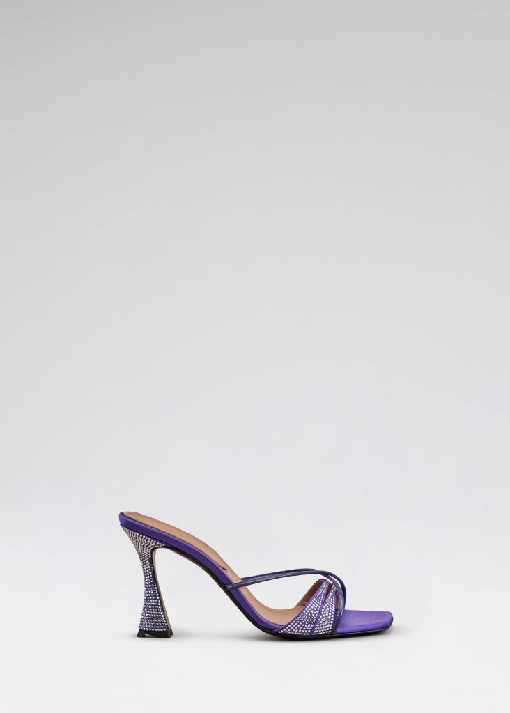 d'accori Lust Mules 85 Purple Teardrop