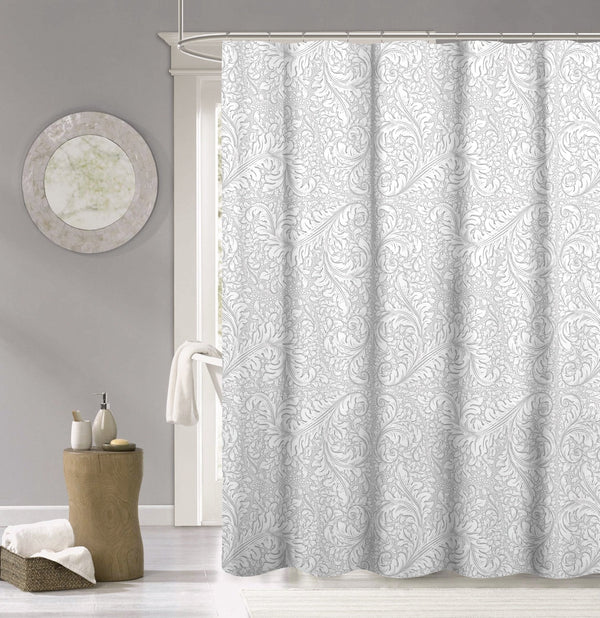 dainty home Dainty Home 100% Cotton Printed Baroque Designed 70" x 72" Shower Curtain