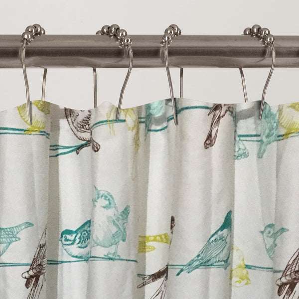 Dainty Home Dainty Home 100% Cotton Printed Birds Designed 70" X 72" Shower Curtain