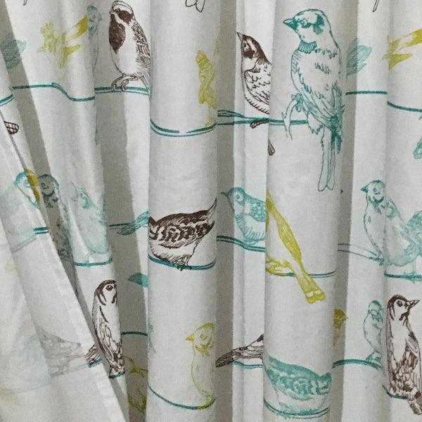 Dainty Home Dainty Home 100% Cotton Printed Birds Designed 70" X 72" Shower Curtain