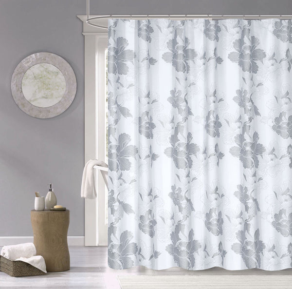 Dainty Home Dainty Home 100% Cotton Printed Flower Burst Designed 70" X 72" Shower Curtain