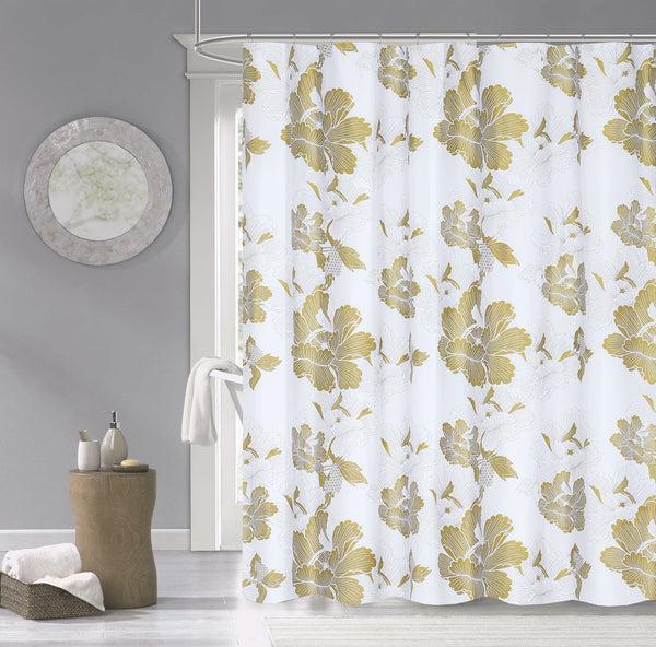 dainty home Dainty Home 100% Cotton Printed Flower Burst Designed 70" x 72" Shower Curtain