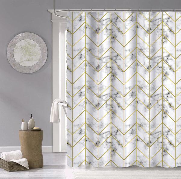 dainty home Dainty Home 100% Cotton Printed Luxe Marble Designed 70" x 72" Shower Curtain