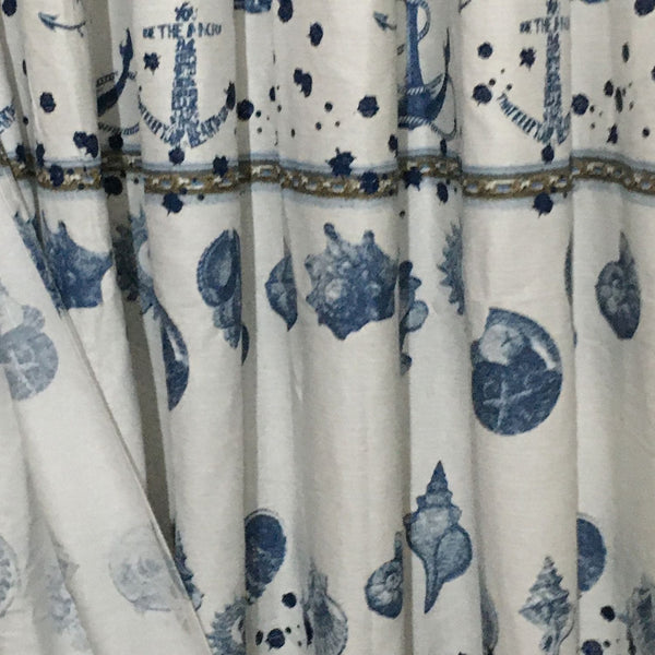 Dainty Home Dainty Home 100% Cotton Printed Marine Designed 70" X 72" Shower Curtain