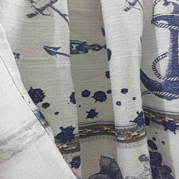 Dainty Home Dainty Home 100% Cotton Printed Marine Designed 70" X 72" Shower Curtain