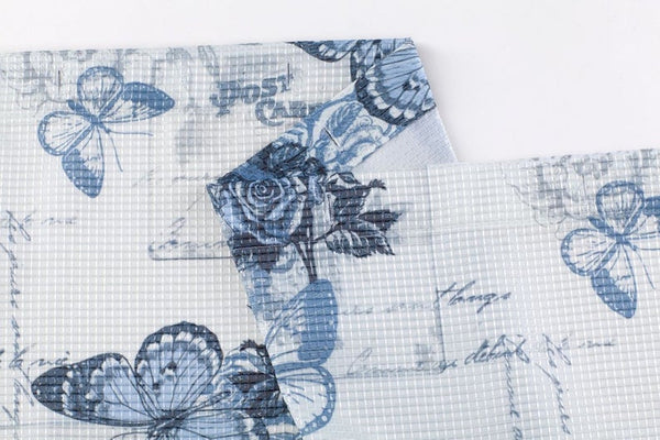 Dainty Home Dainty Home 13 Piece Butterflies Printed Waffle Weave Textured Shower Curtain And 12 Metal Rollerball Hooks