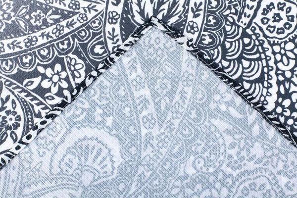 Dainty Home Dainty Home 13 Piece Paisley Printed Waffle Weave Textured Shower Curtain And 12 Metal Rollerball Hooks