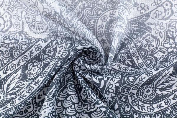 Dainty Home Dainty Home 13 Piece Paisley Printed Waffle Weave Textured Shower Curtain And 12 Metal Rollerball Hooks