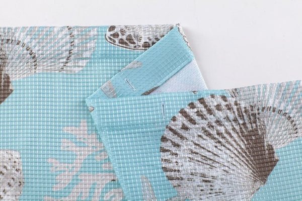 Dainty Home Dainty Home 13 Piece Under The Sea Printed Waffle Weave Textured Shower Curtain And 12 Metal Rollerball Hooks