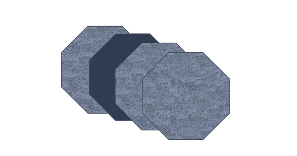 Dainty Home Dainty Home Amalfi Faux Leather Reversible 2 Pattern 15" X 15" Octagon Placemat Set