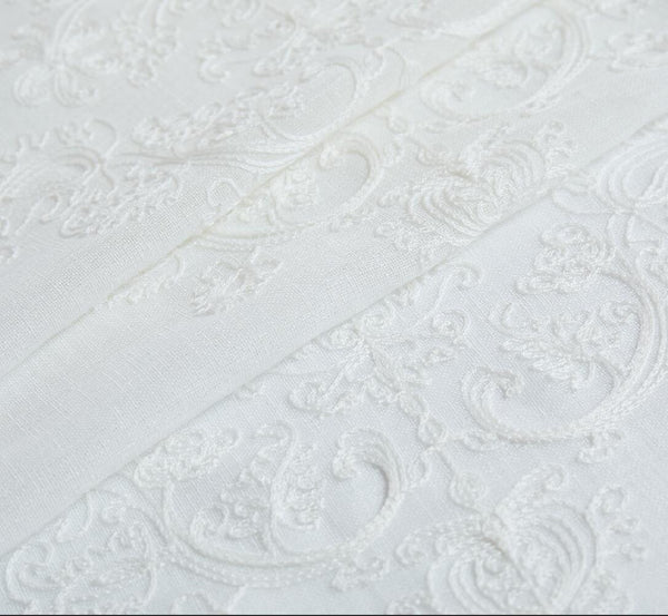 Dainty Home Dainty Home Amelie Embroidered Damask Design Textured Grommet Window Panel Pair