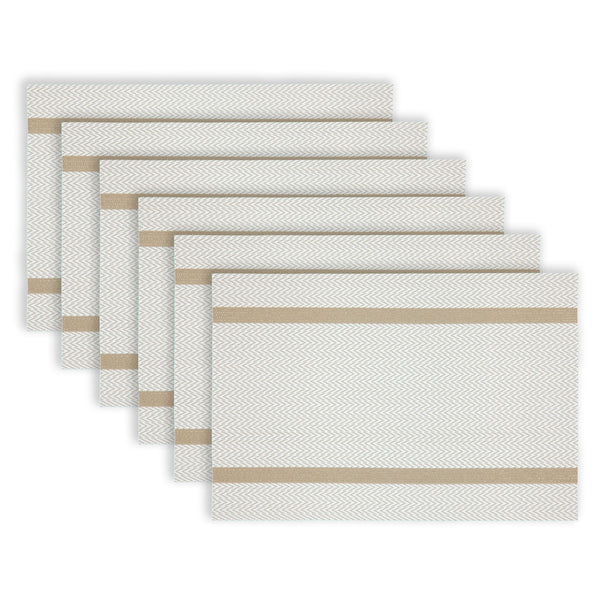 Dainty Home Dainty Home Annandale Woven Texteline Textured Design Reversible 12" X 18" Rectangular Placemats Set Of 6
