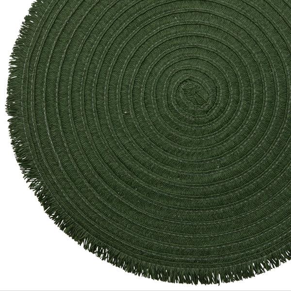Dainty Home Dainty Home Antigua 15" Round Woven Placemats Set Of 6 - Durable Reversible & Non-Slip Table Mats