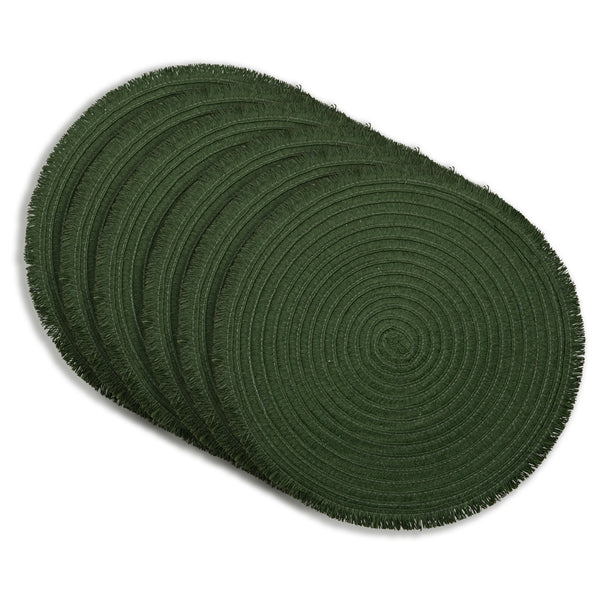 dainty home Dainty Home Antigua 15" Round Woven Placemats Set of 6 - Durable Reversible & Non-Slip Table Mats