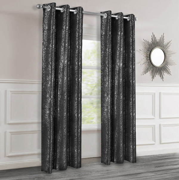 dainty home Dainty Home Artistic 3D Lurex Textured Thermal Insulated Blackout Grommet Panel Pair