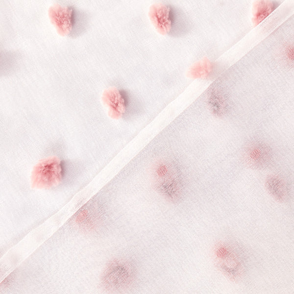 Dainty Home Dainty Home Ashley Modern 3D Linen-Look Fabric Shower Curtain With 3D Gradient Smaller To Bigger Cotton Like Puffs