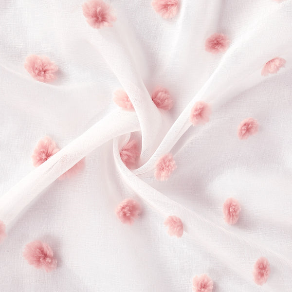 Dainty Home Dainty Home Ashley Modern 3D Linen-Look Fabric Shower Curtain With 3D Gradient Smaller To Bigger Cotton Like Puffs