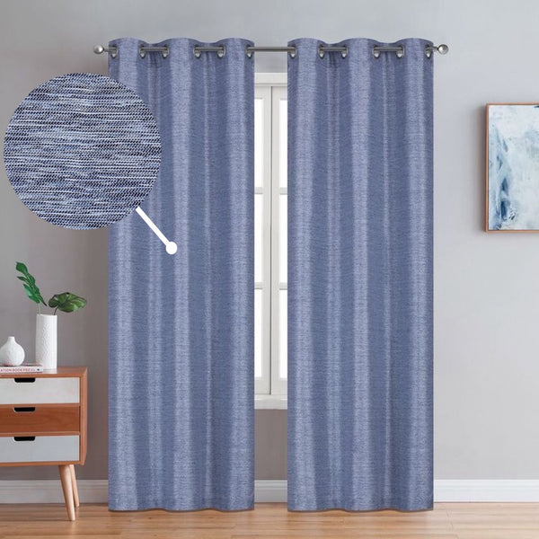 dainty home Dainty Home Barcelona Boho Sateen 3D Microstripes Design Room Darkening Grommet Panel Pair