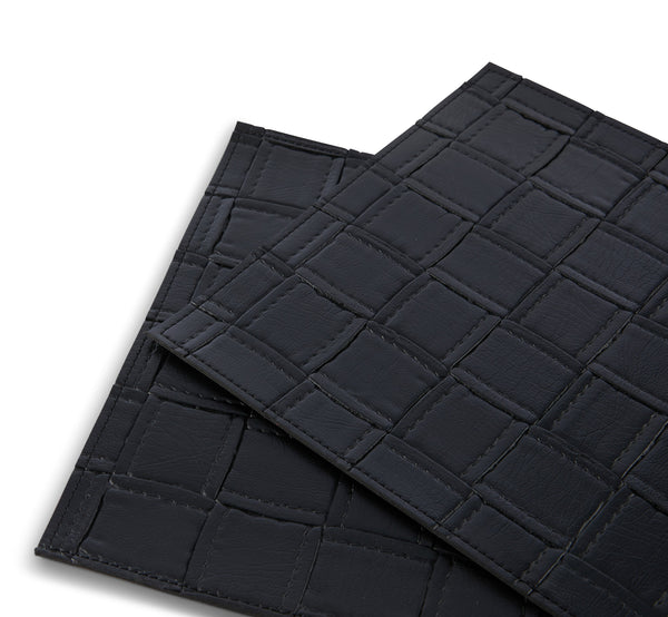 Dainty Home Dainty Home Bostonian Premium Vegan Leather Reversible 2 Pattern 12" X 18" Rectangular Placemat Set Of 4