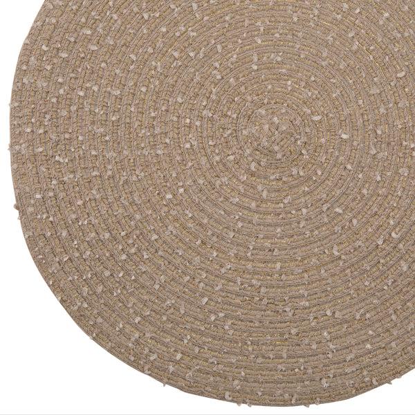 Dainty Home Dainty Home Boucle 15" Round Woven Placemats Set Of 6 - Durable Reversible & Non-Slip Table Mats