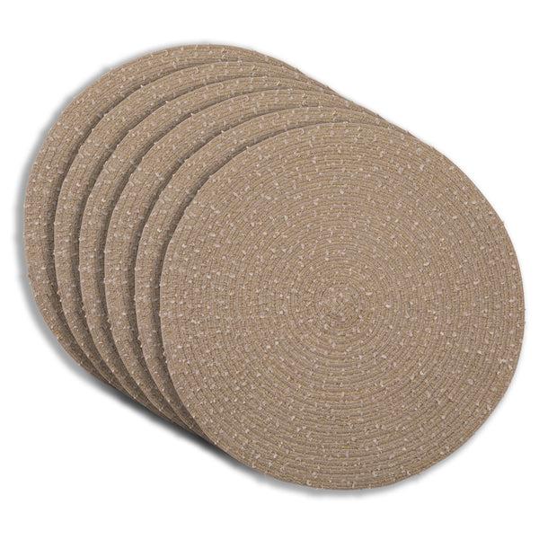 dainty home Dainty Home Boucle 15" Round Woven Placemats Set of 6 - Durable Reversible & Non-Slip Table Mats