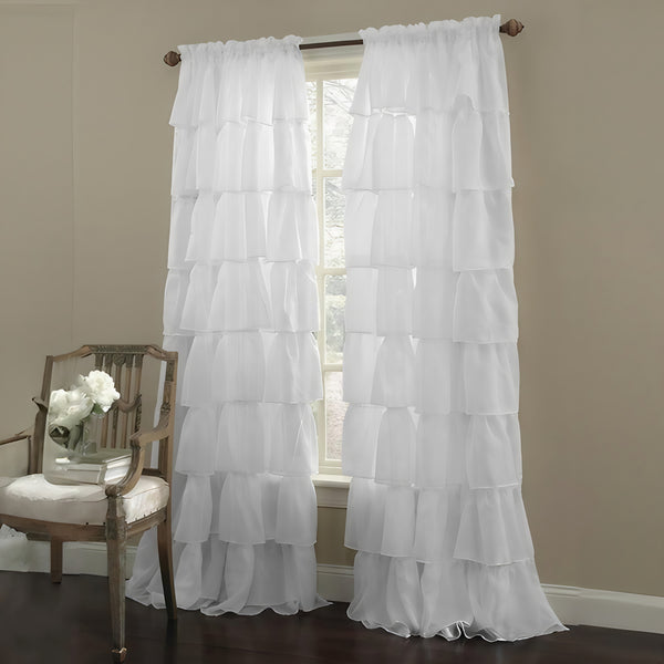 dainty home Dainty Home Carnival Pleated Layers Light Filtering Airy & Breathable Rod Pocket Panel Pair