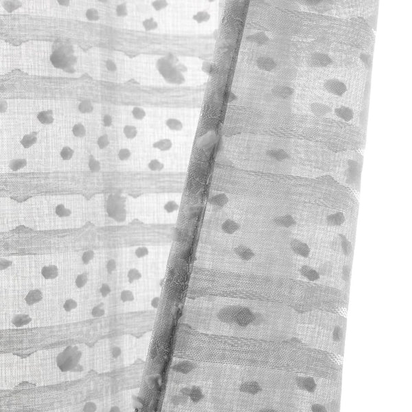 Dainty Home Dainty Home Cassandra Modern 3D Striped Design With 3D Cotton Puffs Linen Look Light Filtering Grommet Panel Pair