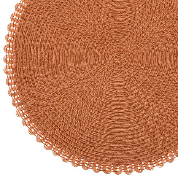 Dainty Home Dainty Home Chantilly 15" Round Woven Placemats Set Of 6 - Durable Reversible & Non-Slip Table Mats