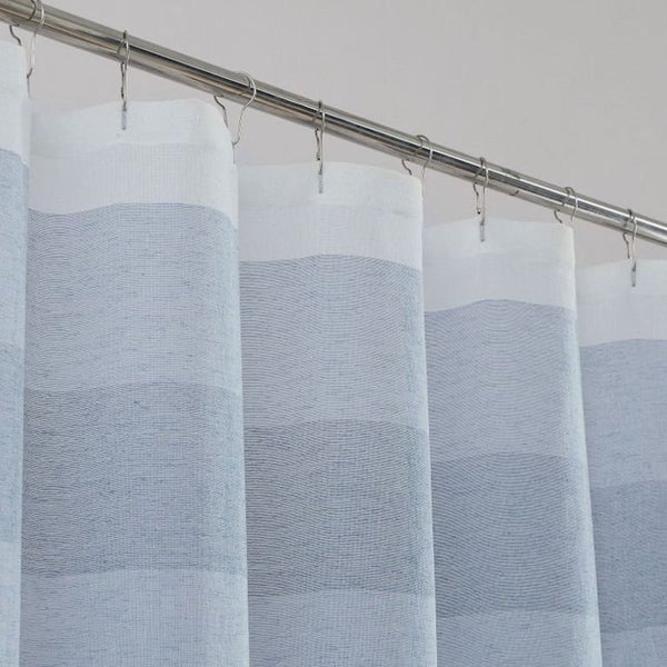 Dainty Home Dainty Home Chelsea Gradient Ombre Linen Look Fabric Textured Gradient Striped Designed Fabric Shower Curtain