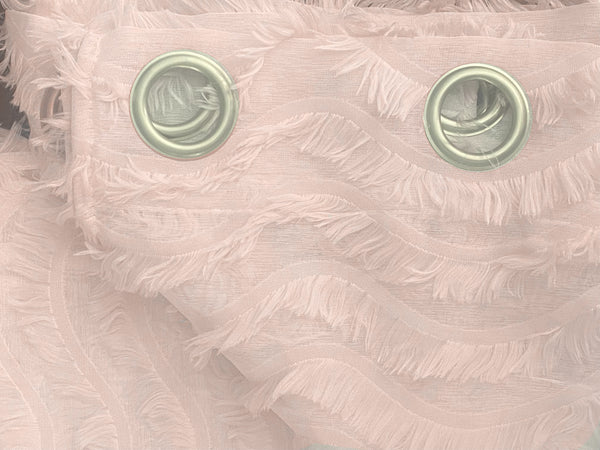 Dainty Home Dainty Home Claire Modern 3D Stripe Waves Textured Designed Light Filtering Grommet Panel Pair